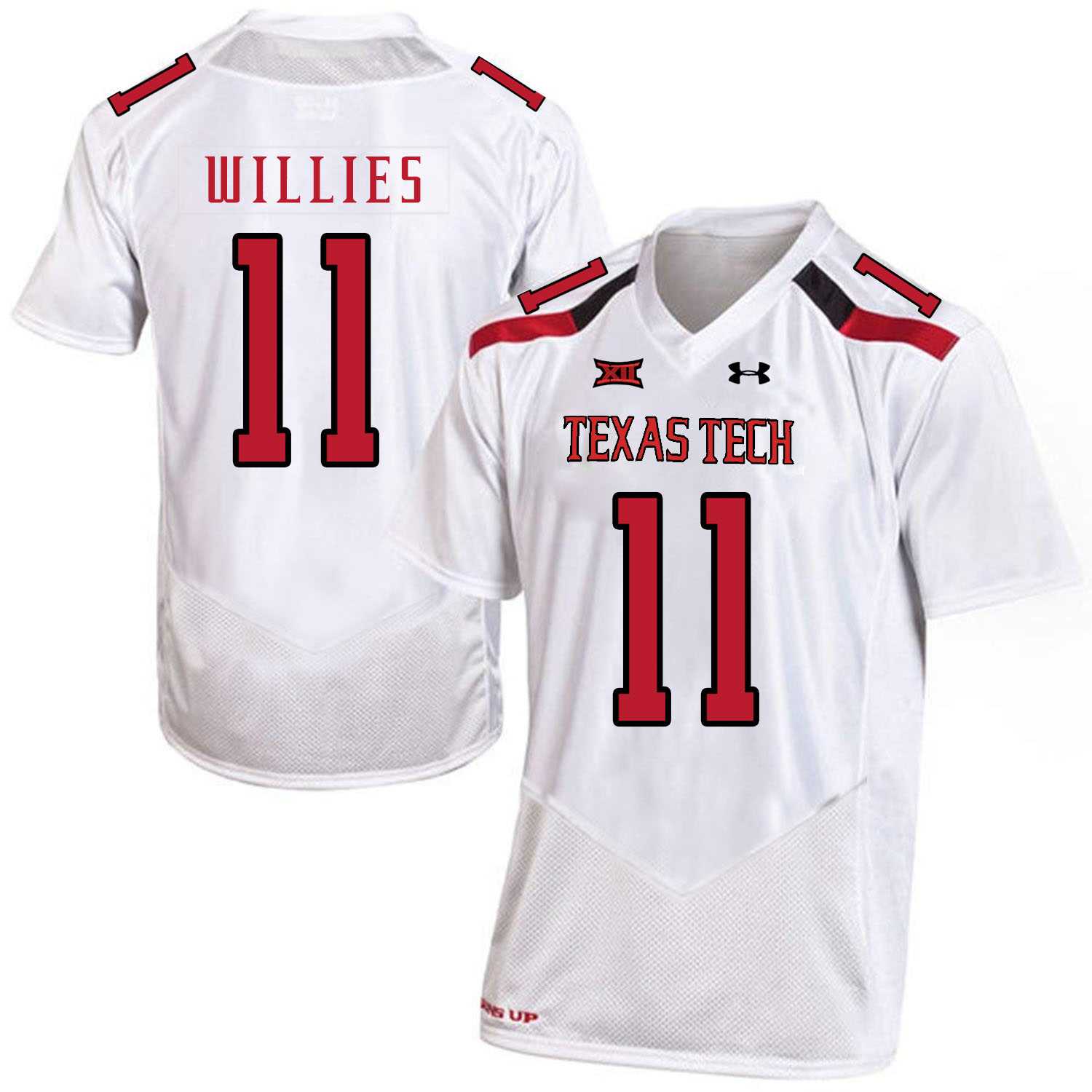 Texas Tech Red Raiders #11 Derrick Willies White College Football Jersey